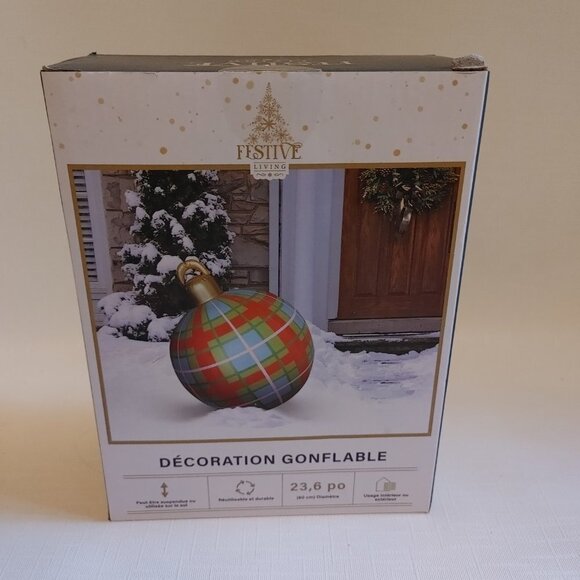 HUGE Christmas Bulb Inflatable Ornament BNIP 60cm Diameter Indoor or Outdoor Use - Picture 2 of 6